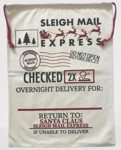 RODS-Sleigh Mail Express Gift Bag