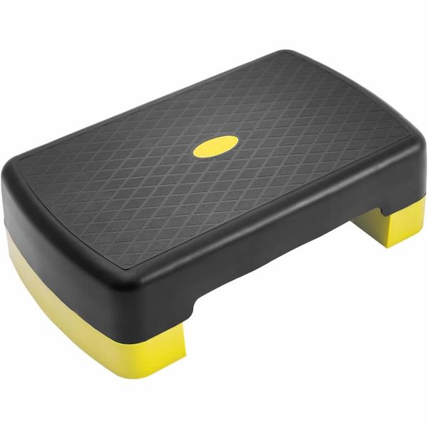 Aerobic Exercise Step Platform with 2 Risers, Adjustable Height