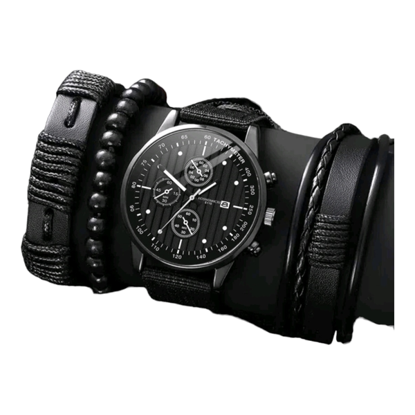 Men's Quartz Watch Set &amp; Bracelet Set