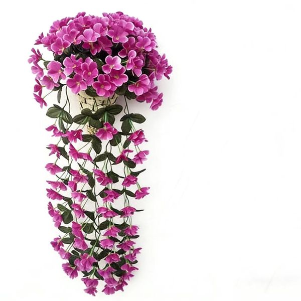 Simulated Flower Violet Flower Wall Hanging Basket Home Decoration Flower