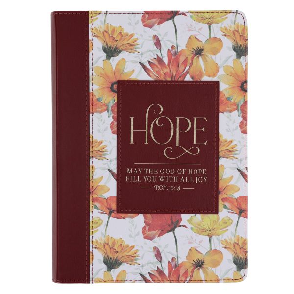 Faux Leather Journal - May the God of Hope Fill You with All Joy, Floral