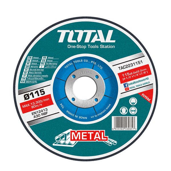 Total Tools 6Pcs 115mm Abrasive Metal Cutting Disc