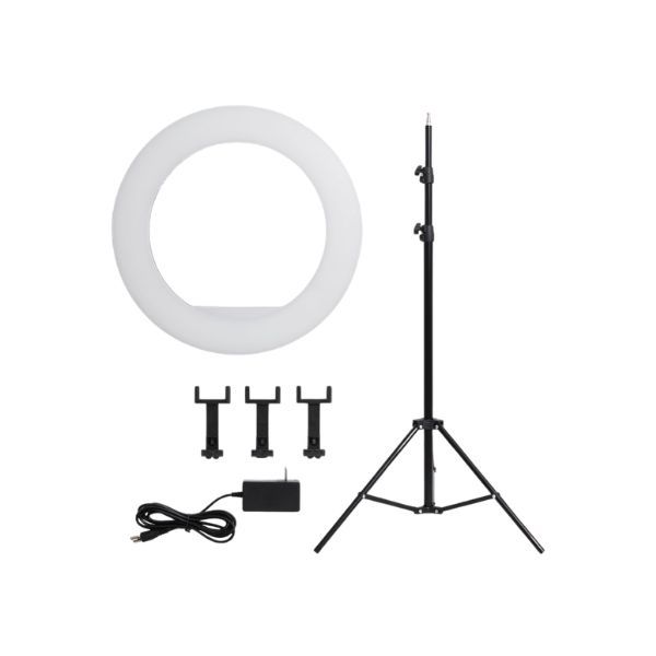 18 Inch Ring Light with Tripod &amp; 3 Phone Holders - LED Selfie Light