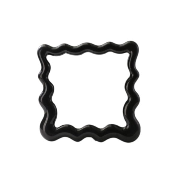 Wave Square Mirror - Black