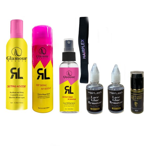 Glamour Frontal Lace Wig Styling Kit with Removers &amp; Hair &amp; Weave Perfume