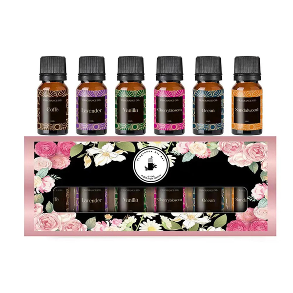 6 x 10ml Essential Oil Pure Aroma Air Humidifier - Fragrance Oils Gift Set