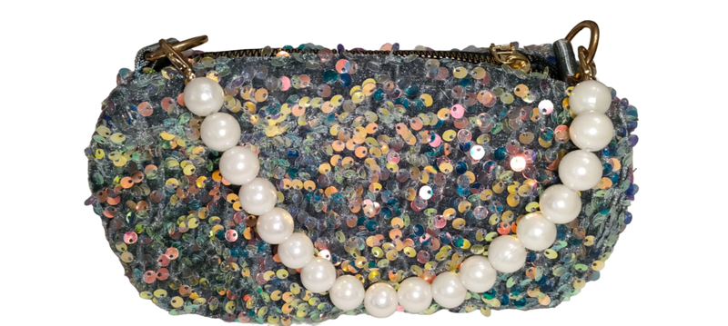 Mini Faux Pearl Beaded Sequins Bucket Bag