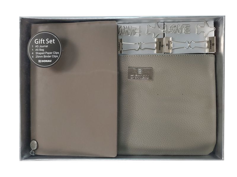 Donau A5 Soft Journal &amp; bag gift set grey