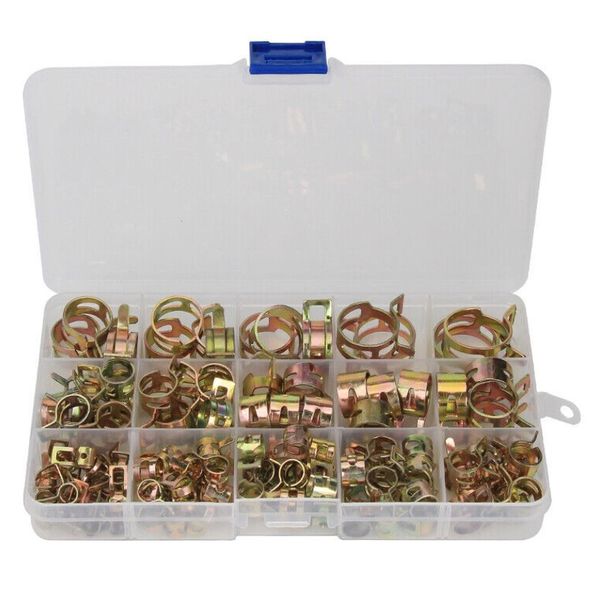 Tool DIY Multi Size Assorted Hose Clamp Fastener Set of 115 Pieces