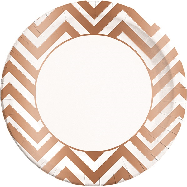 Procos Copper Chevron Large Paper Plates - 23cm