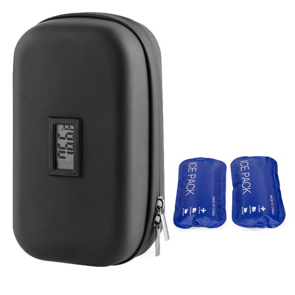 Medication Cooler Bag +2 Reusable Ice Packs Insulin Cooler Travel Case