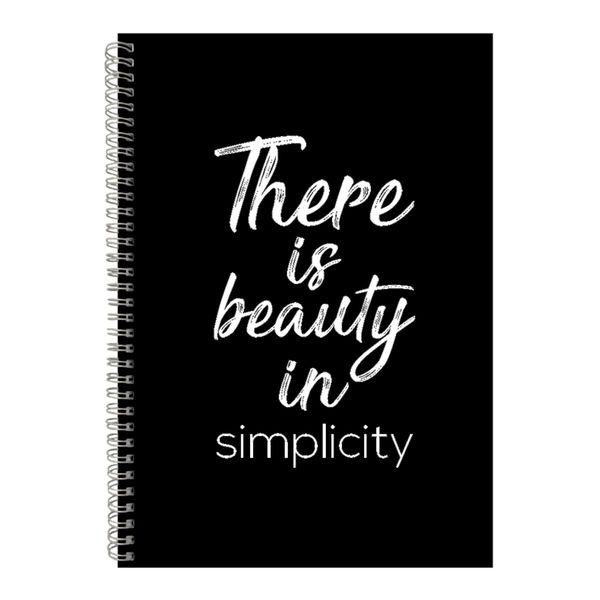 Simplicity A4 Notebook Spiral Lined Motivational Saying Graphic Notepad 160