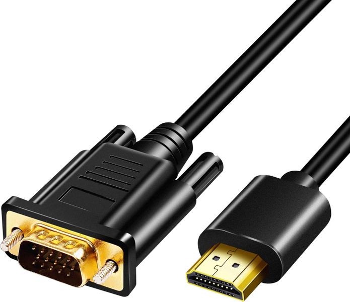 HDMI to VGA Adapter, 1.5m Male to Male Cable - High-Quality Conversion