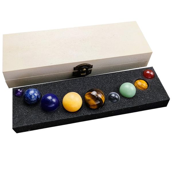 Home Planet Stones Planet Solar System Space Office Desk Decoration-9 Piece