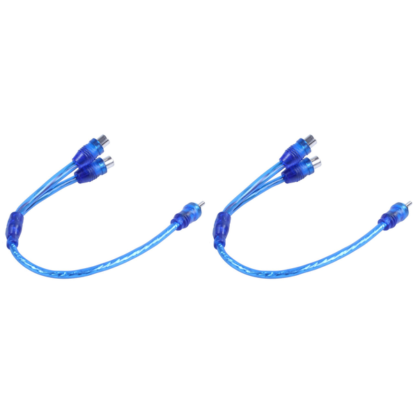 2x RCA Phono Y Splitter Lead Adapter Cable 1 Male To 2 Female 30cm