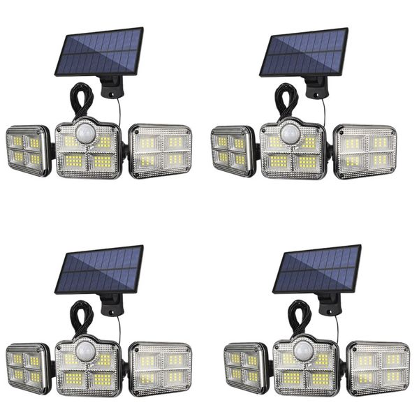 Pack of 4 Solar Motion Sensor Outdoor Rotatable 3 Head Light Q-TL90