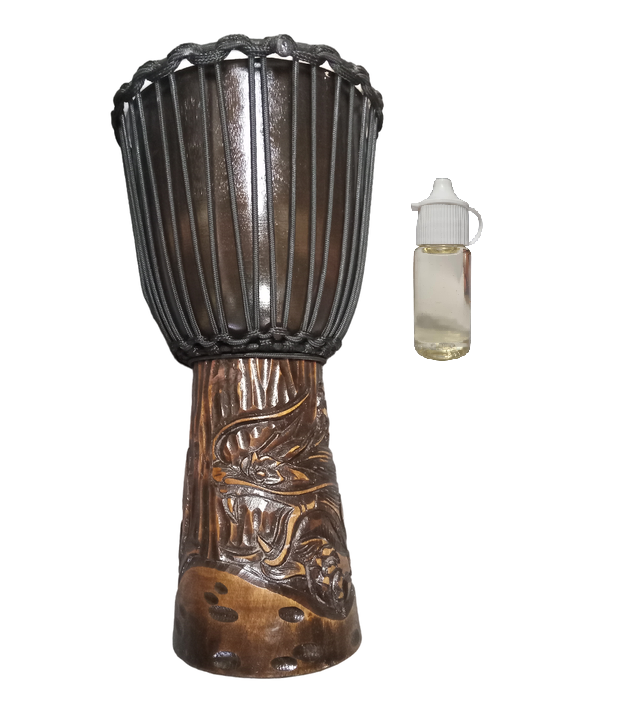 Djembe Drum Dark Wood Dragon With Treatment Oil 24cm x 50cm