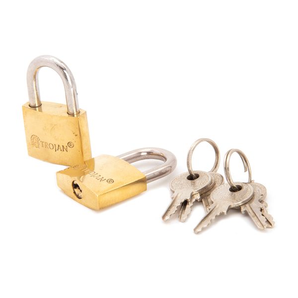 Trojan Padlock Twin Pack - Brass 25mm