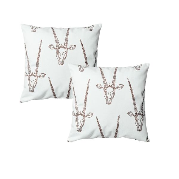 Antelope Print Decorative Cushion Cover Set (2pc)