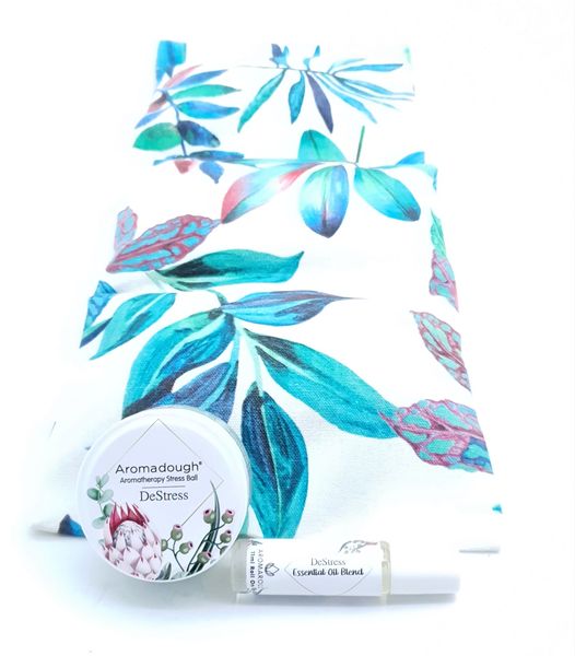 AromaHeat Box Set - DeStress Microwave Heat Bag + Oil Blend+ Anxiety Tool