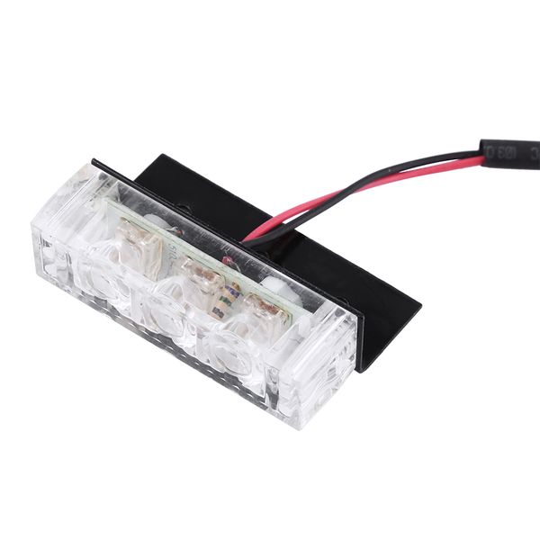 12V LED Strobe Flash Light 4x3 3 Modes Red Blue