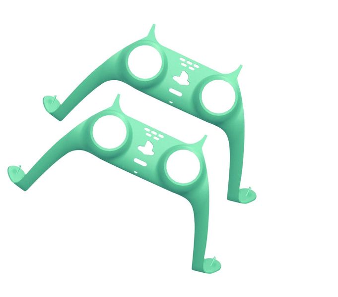 2 x Replacement Shell,DIY Decorative Strip Green for PS5 Dualsense Controller