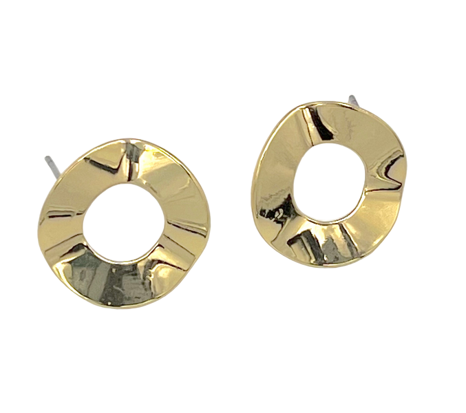 Not Ordinary! - 1 Pair Gold Round Stud Earrings - Perfect Gift for Women