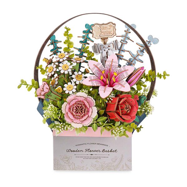 Rowood - Wooden Flower Basket 3D Puzzle