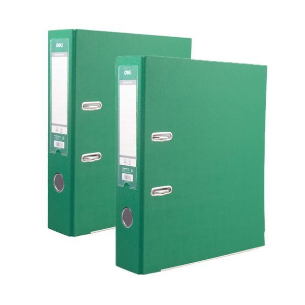 Deli Lever Arch File A4 76mm Metal Protective Rail - 2 pack