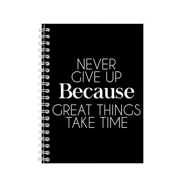 Time A5 Notebook Spiral Lined Motivational Sayings Graphic Notepad Gift 135
