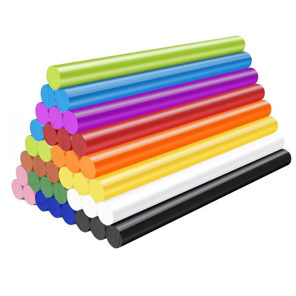 Tool DIY Adhesive Colored Vibrant Hot Melt Glue Sticks 30Pcs - 10cm