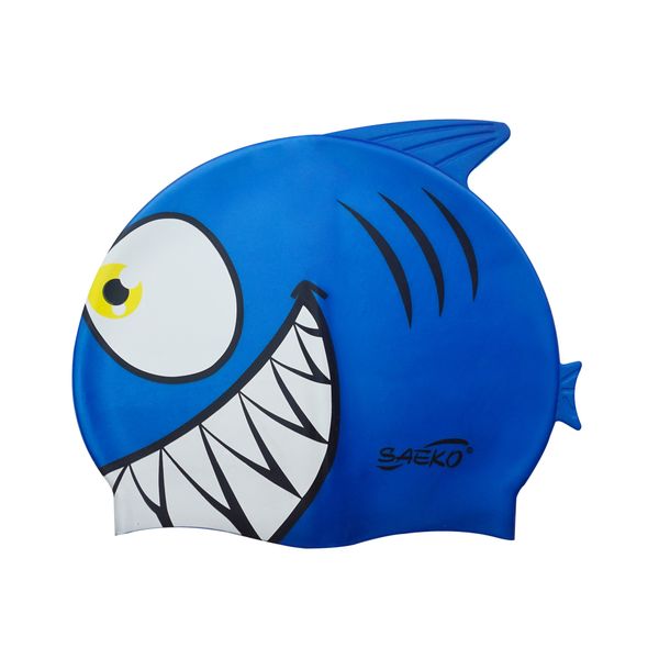 Saeko Kids Silicone Shark Swimming Cap - Blue