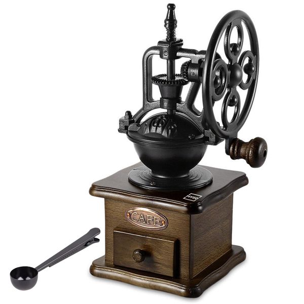 MYSO Vintage Manual Coffee Grinder - Hand Crank Mill with Ceramic Burr