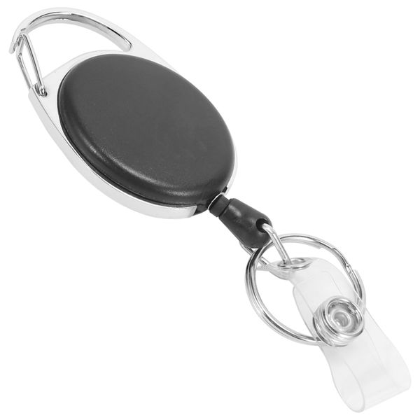 20 Packs Badge Holders With Reel Holder &amp; Key Ring For ID Card, Black