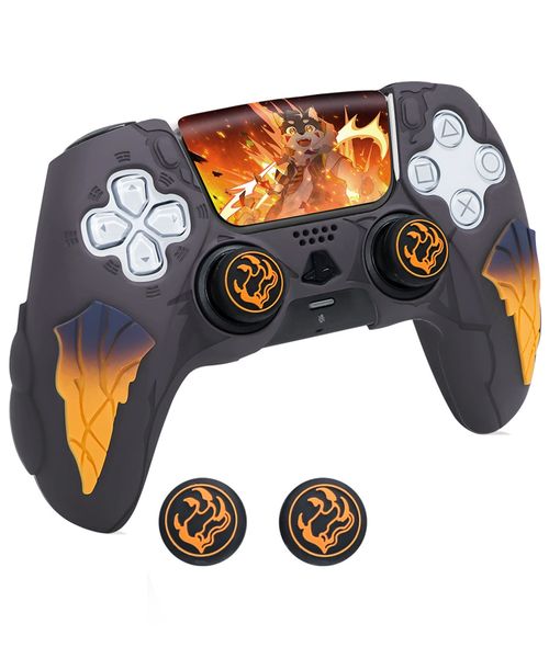 Anti-Slip Silicone Protective Cover with 2 Thumb Grip Caps for PS5
