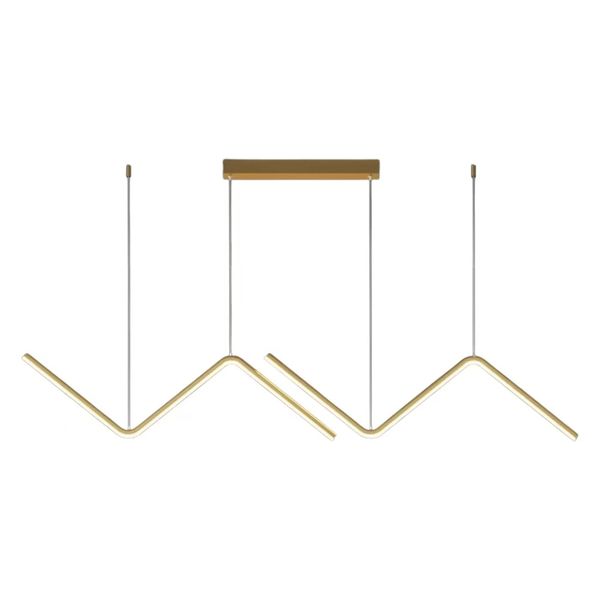 Hello Today Modern Irregular Long Chandeliers LED Metal Lines Light