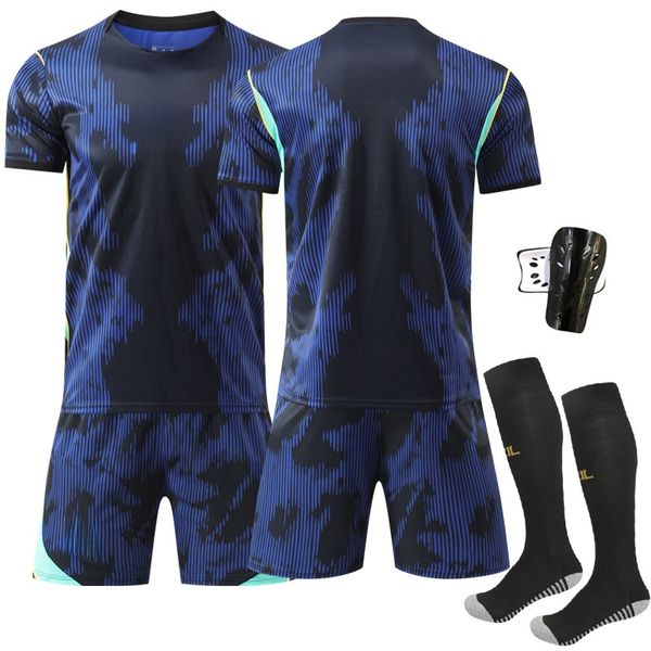 4 Pieces Kid Boys Soccer Football Jersey Set - Blue - Brazil Sytle A