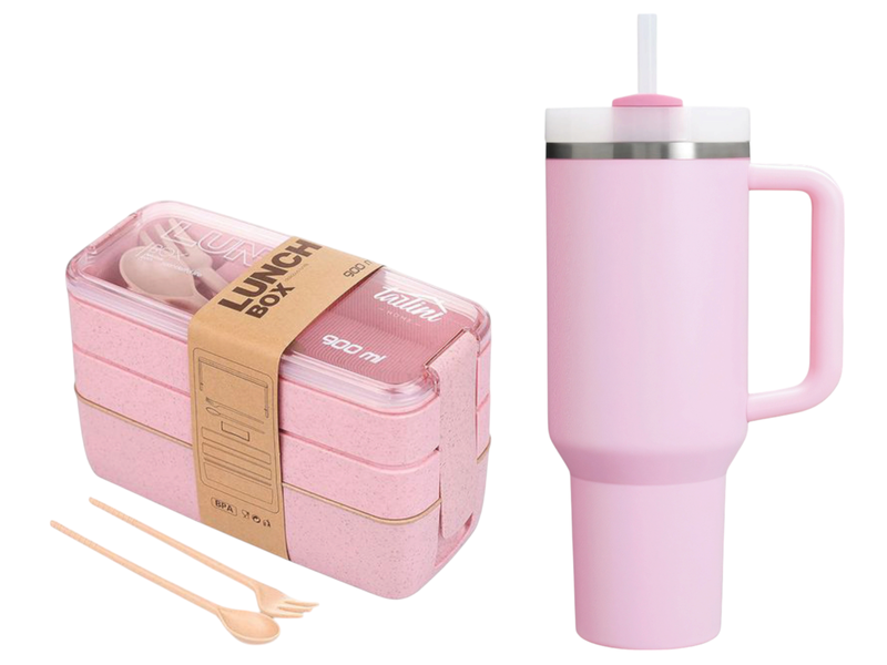 Eco-Friendly 3-Layer Lunchbox &amp; Stainless Steel Vacuum Flask (1200mI)