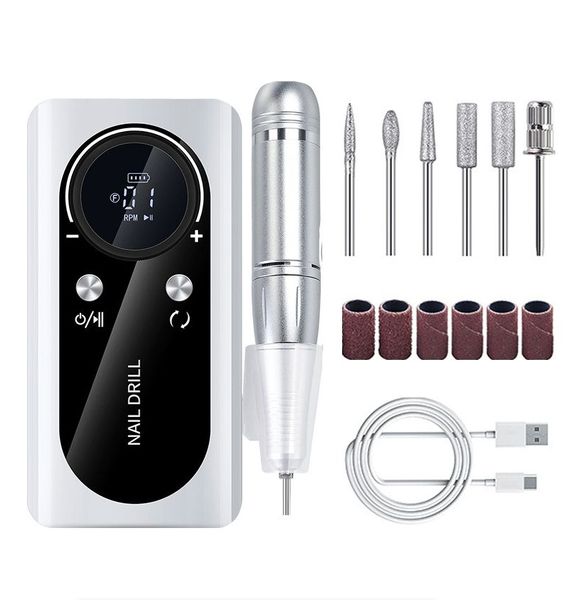 Nail Drill 45000RPM Rechargeable Set Electric Machine Polish Grind Salon