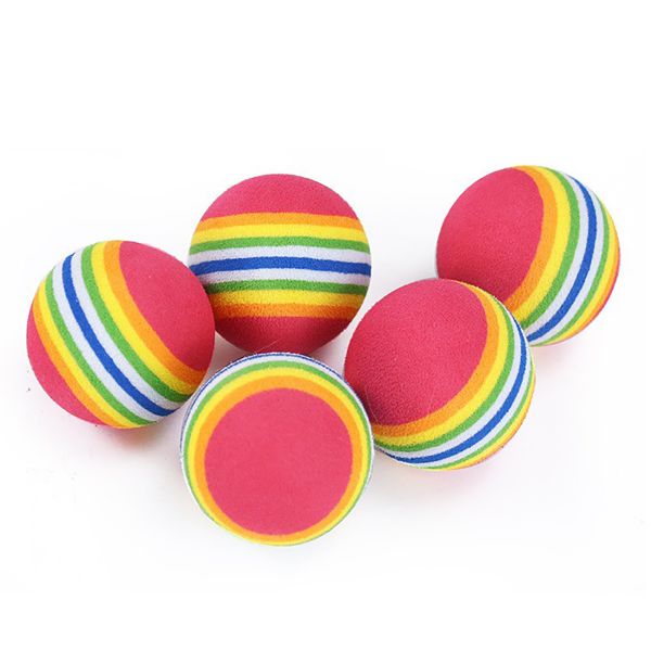 Rainbow Floating Bouncy Toy Balls for Cats - 5-Pack