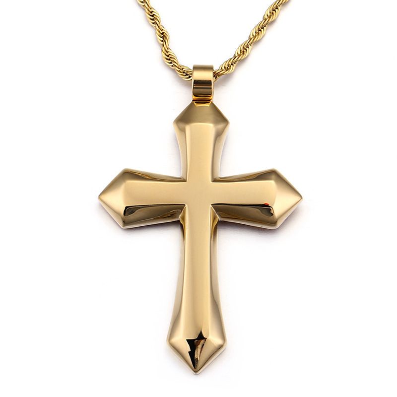 Sophie Moda - Large Solid Smooth Cross Pendant Necklace | Shop Today ...