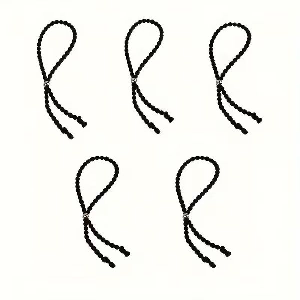 5 Adjustable Beaded Hair Ties Elasticity Hair Accessories for Curly Hair