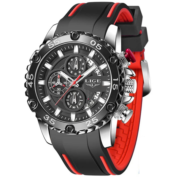 Lige - Men Luxury Silicone Strap Chronograph Spo image