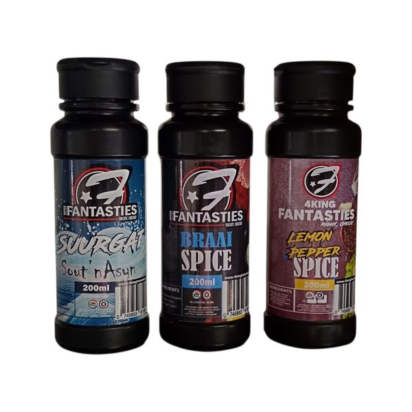 4King Fantasties Spice 3 Pack - Suurgat / Braai / Lemon Pepper (3 x 200ml)