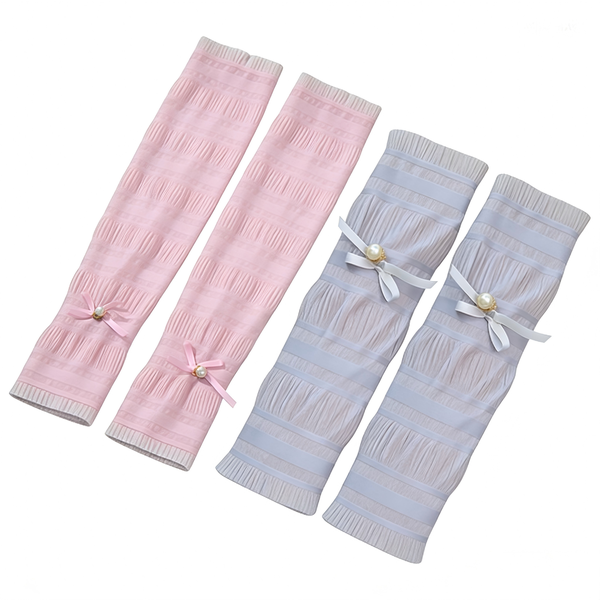 Santu UV Protection Ice Silk Fashion Women Sleeves Set of 2 Pink and Gray