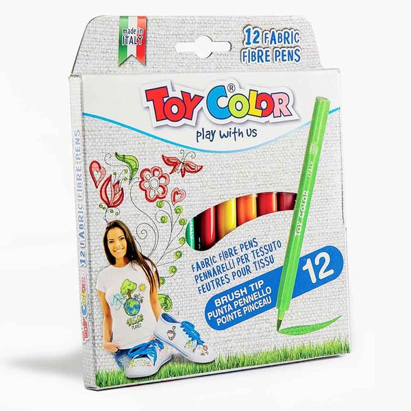 Toy Color Fabric Pens Set: 12 Colours