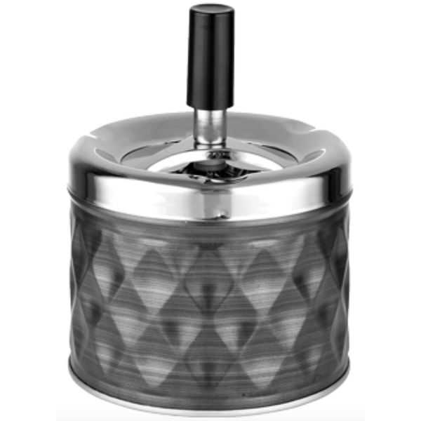 Spinning Ashtray - Brushed Black Diamond Texture
