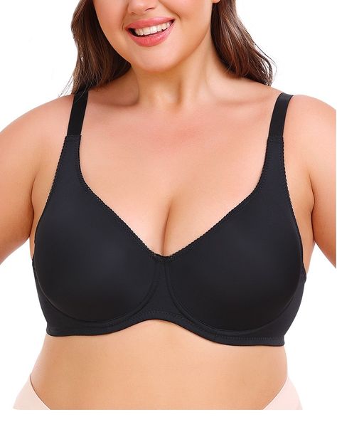 Women's Plus Size T-Shirt Bra Soft Supportive Unpadded with Underwire