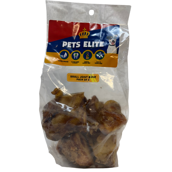 Pets Elite Small Joint Bone Dog Chew - Natural Hard Beef Bone (Pack of 6)