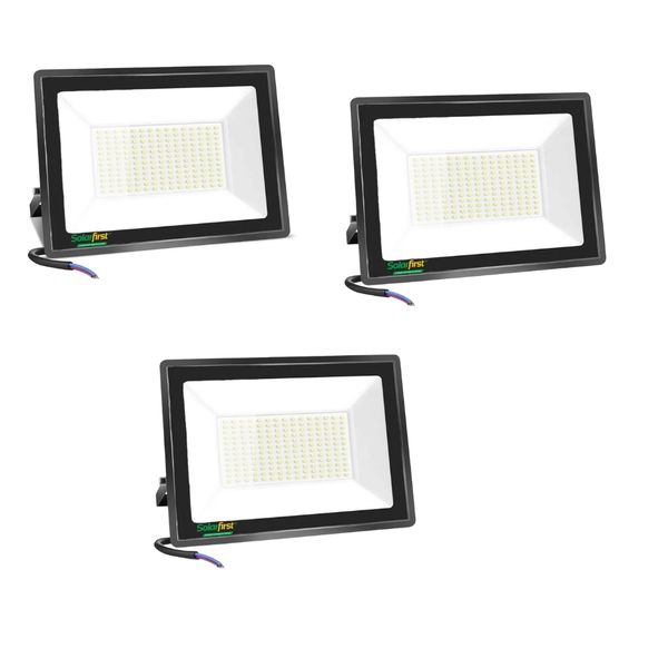 Solar First - LED Flood Light (50W) - Electric (Non-Solar) - 3 Pack